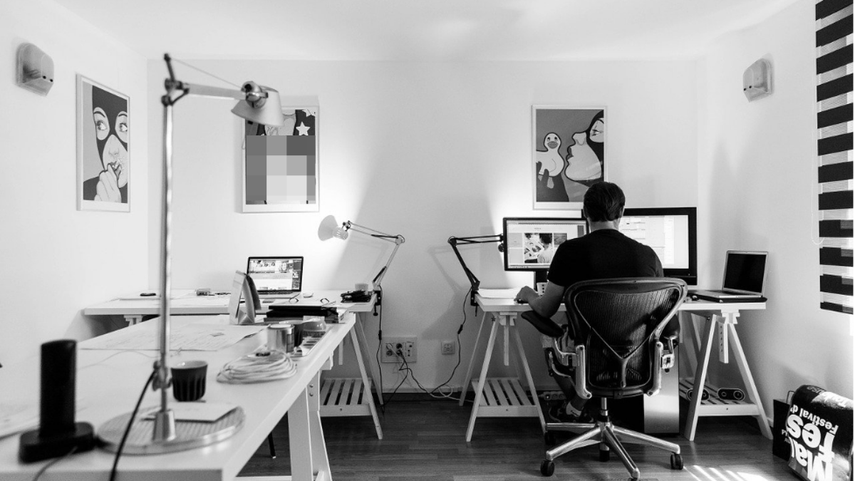 Home office desk setup