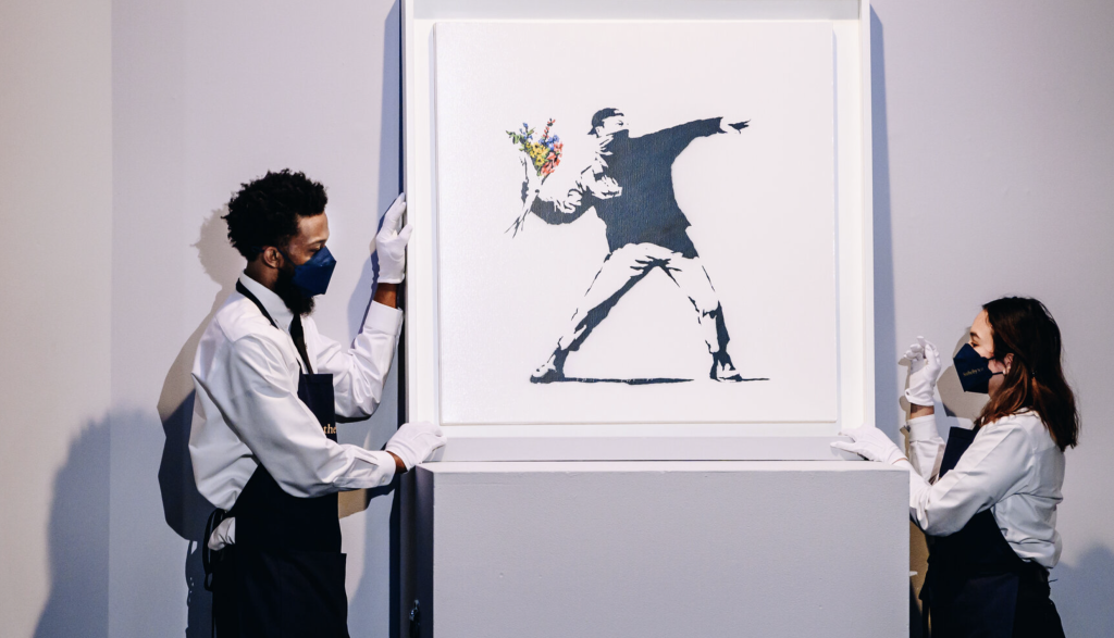 Sotheby's auction house will sell two Banksy paintings for cryptocurrency